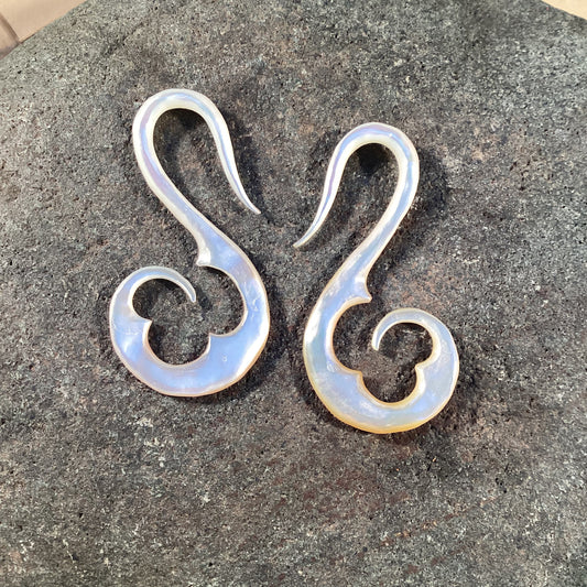 8g Organic Body Jewelry | French Hook. mother of pearl 8g, Organic Body Jewelry.