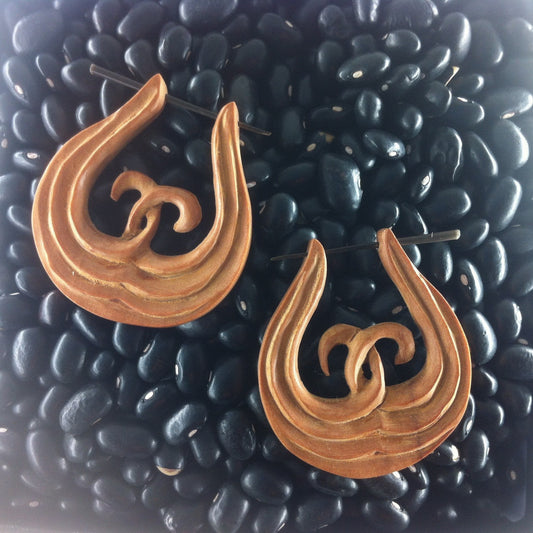 Stick Natural Jewelry | Tribal Jewelry :|: Wood Hoop Earrings Tribal Jewelry. | Wood Hoop Earrings