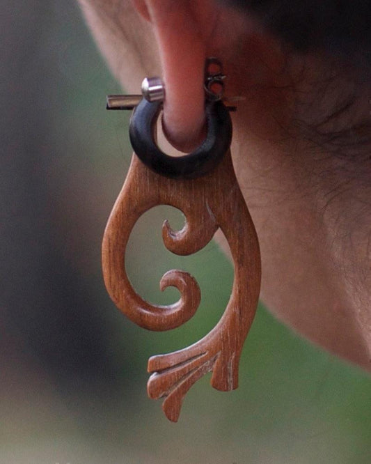 Brown Wood Earrings | Tribal Earrings