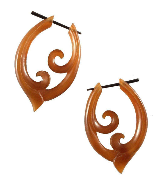 Wave Amber Horn Earrings | Horn Jewelry :|: Pura Vida. Amber Horn Earrings. | Amber Horn Earrings