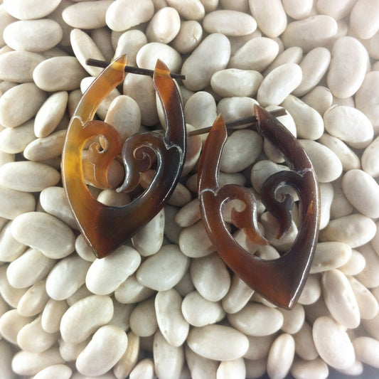 Womens Amber Horn Earrings | Horn Jewelry :|: Goddess. Amber Horn Earrings. | Amber Horn Earrings