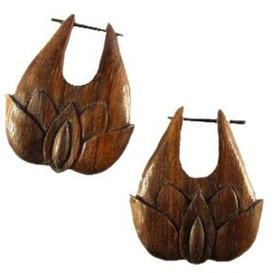 Rosewood Wood Earrings | Natural Jewelry :|: Juicy Lotus. Wood Earrings.