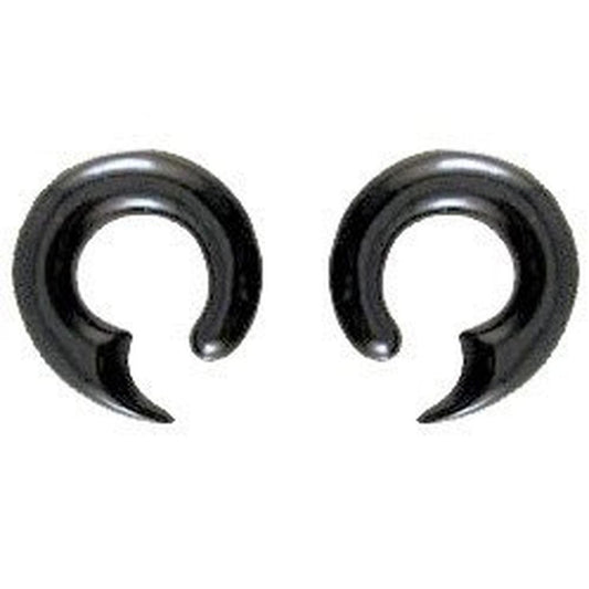 Horn 0 Gauge Earrings | black body jewelry, 0g hoops