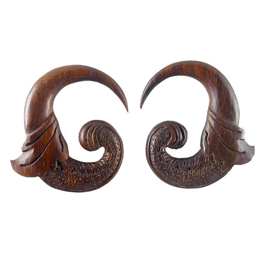 Carved Gauges | 0 gauge earrings