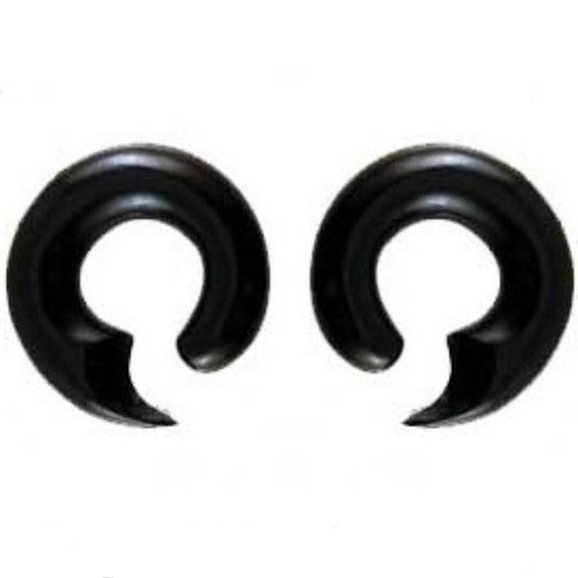 Boho 00 Gauge Earrings | 00 gauge earrings, black hoop