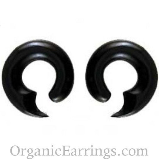 00 gauge earrings, black hoop