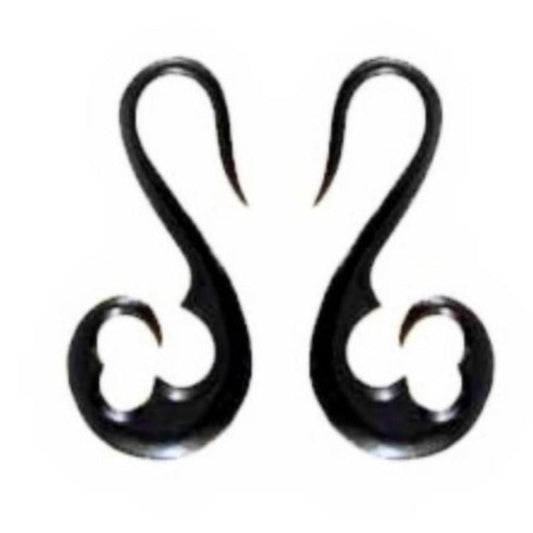Black Piercing Jewelry | Water Buffalo Horn, french hook, 10 gauge