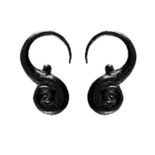 Buffalo horn Piercing Jewelry | black 12 gauge earrings.