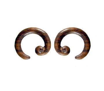 Spiral Wood Body Jewelry | 2 gauge hoop earrings
