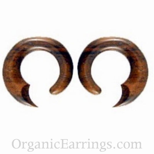 2 gauge wood hoop earrings.