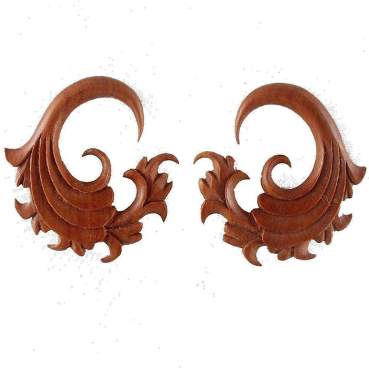 For stretched ears Wood Body Jewelry | 2 gauge earrings, wood.