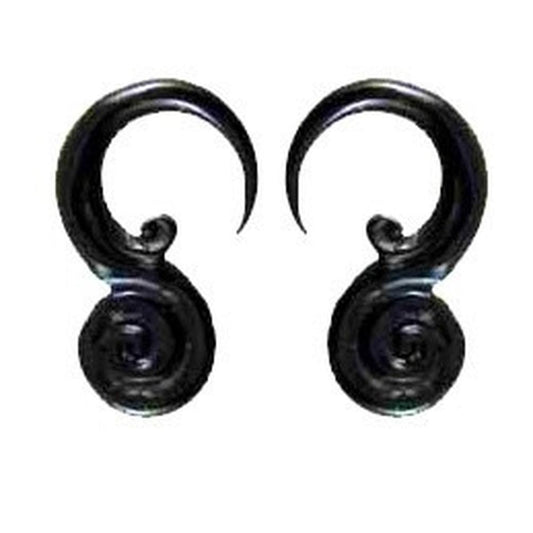 Black Gauges | 4 gauge earrings, hanger gauges.