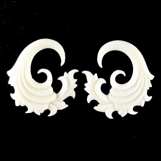 Bone Gauges | white body jewelry, 4 gauge earrings.