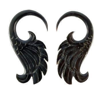 Buffalo horn 6 Gauge Earrings | 6 gauge black earrings. custom.