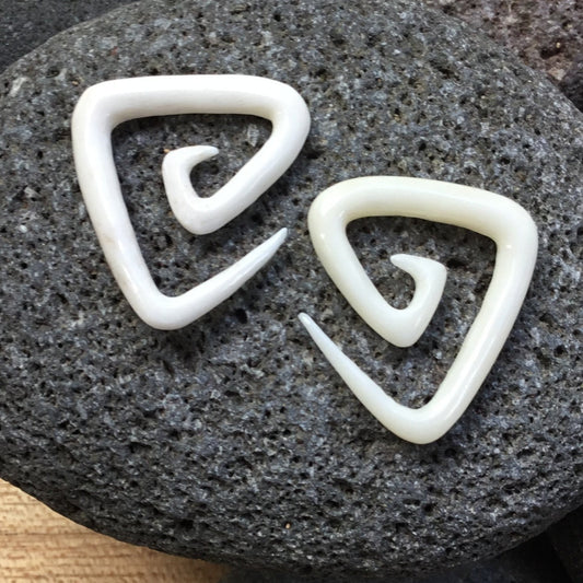 For stretched ears Bone Jewelry | gauges, carved bone, 6g.