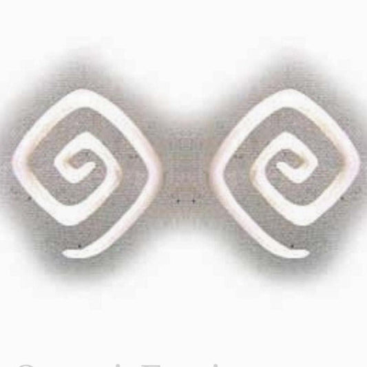 Gauge Earrings | square spiral 8g earrings