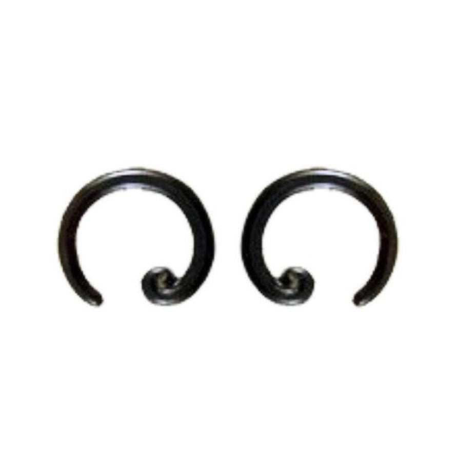 8 gauge hoop earrings, black