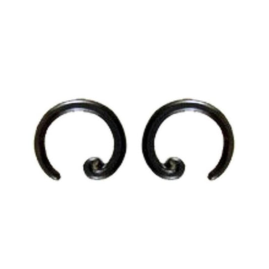 Spiral 8 Gauge Earrings | 8 gauge hoop earrings, black