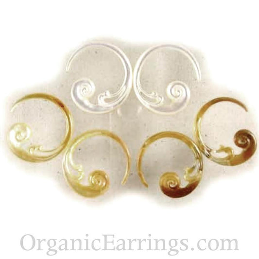 Dangle Organic Body Jewelry | Cloud Hoop. mother of pearl 8g, Organic Body Jewelry.