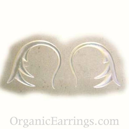Ear gauges Bone Jewelry | Spring. mother of pearl 8g, Organic Body Jewelry.