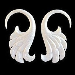 Wing Bone Jewelry | white body jewelry, earrings, 8g.