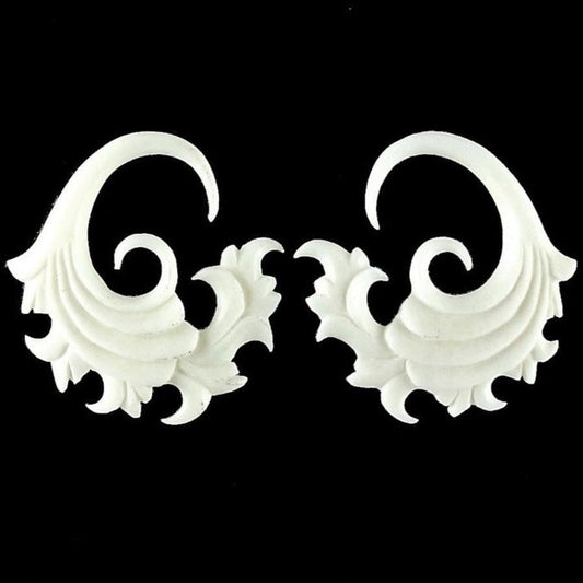 White Bone Jewelry | bone 8 gauge earrings