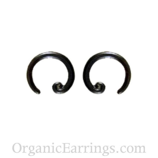 Hypoallergenic Gauged Earrings and Organic Jewelry | Body Jewelry :|: 8 gauge black horn earrings : organic body jewelry | Gauges