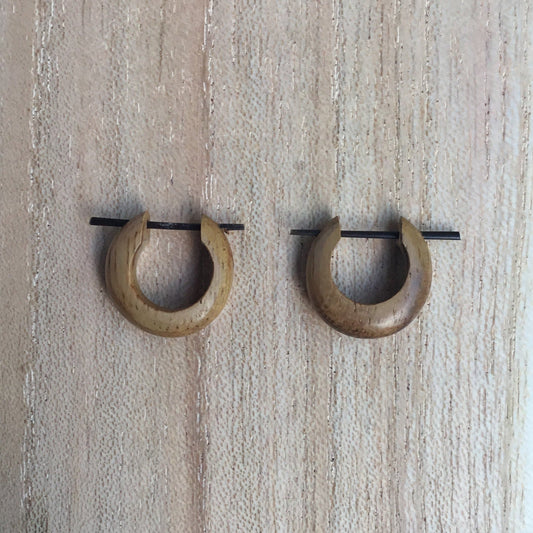 Wood post Wooden Earrings | hoop earrings for guys