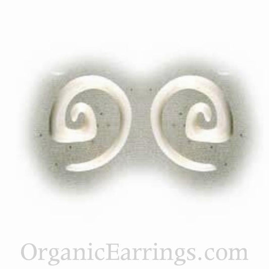 Unisex Bone Earrings | Body Jewelry :|: Garuda Spiral. Bone 8g gauge earrings.