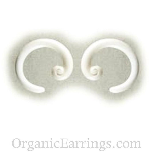 Buffalo bone Gauges | Body Jewelry :|: White 8 gauge earrings