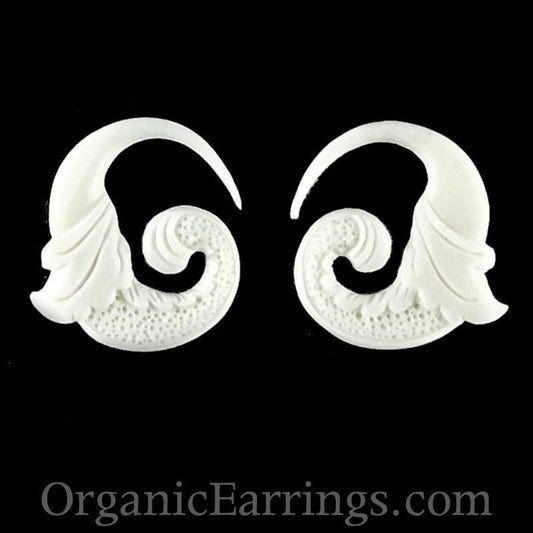 8g Bone Earrings | Gauges :|: Nectar Bird. 8 gauge, Bone. 1 inch W X 1 inch L | Bone Body Jewelry