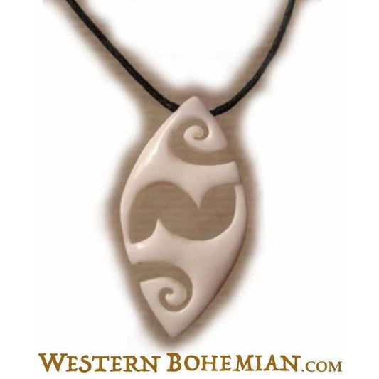 White Carved Jewelry and Earrings | Bone Jewelry :|: Bone pendant. 6 | Tribal Jewelry