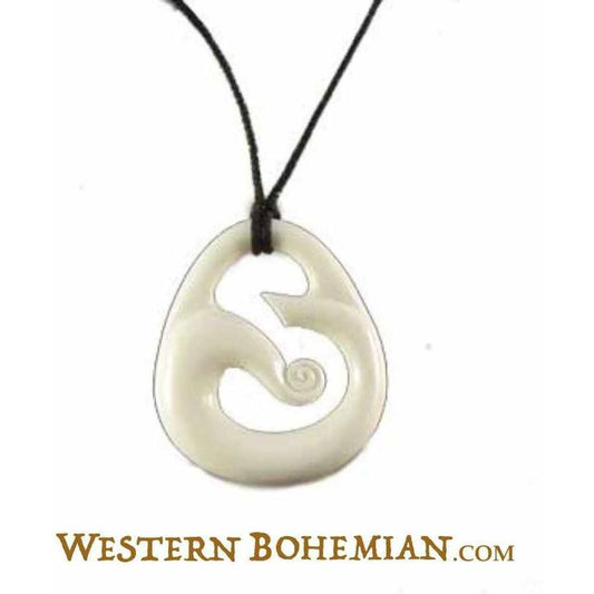Metal free Hawaiian Necklace | Bone Jewelry :|: Bone pendant. 19 | Tribal Jewelry