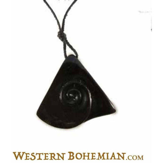 Black Horn Jewelry | Tribal Jewelry :|: Water Buffalo Horn pendant. | Guys Necklaces