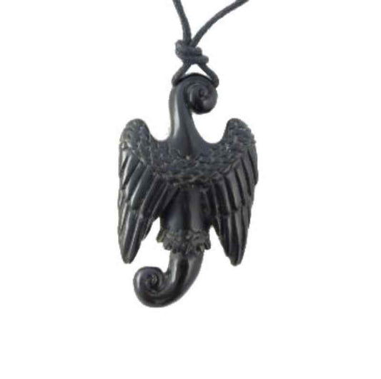 Black Horn Jewelry | Horn Jewelry :|: Seraph. Horn Necklace. Carved Jewelry. | Tribal Jewelry 