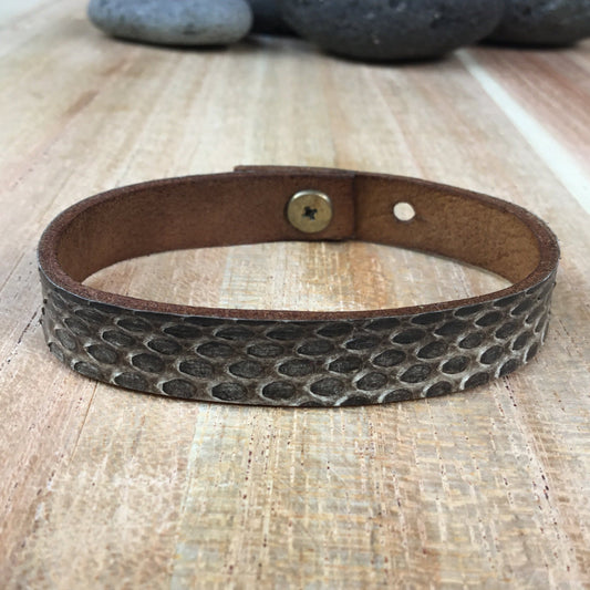 Reptile leather Snakeskin Bracelet | Cobra bracelet.