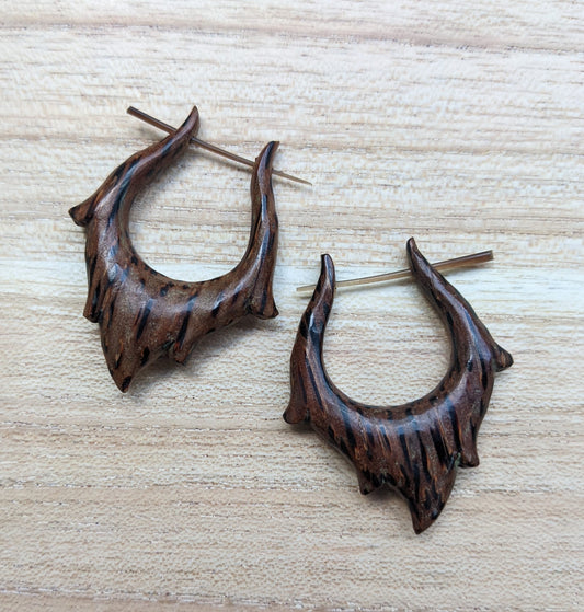 Peg Wooden Earrings | coconut earrings