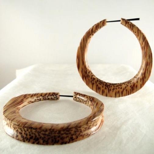 Large hoop Wood Hoop Earrings | Jupiter Hoop. Extra Large Coconut Wood Hoop Earrings.