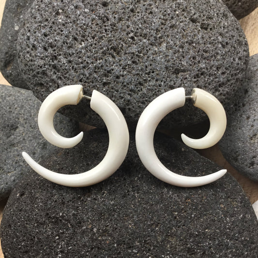 Maori Bone Earrings | fake gauges