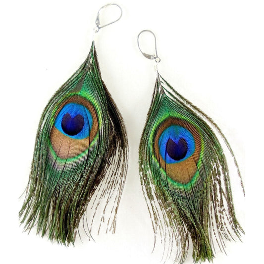 Cocktail earrings Retro Jewelry | Tribal Earrings :|: Peacock.