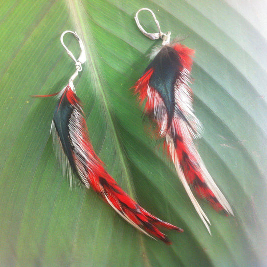 Natural Feather Earrings | Tribal Earrings :|: Mars. | Feather Earrings
