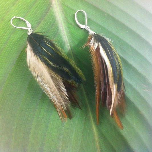Feather Natural Earrings | Tribal Earrings :|: Puff.