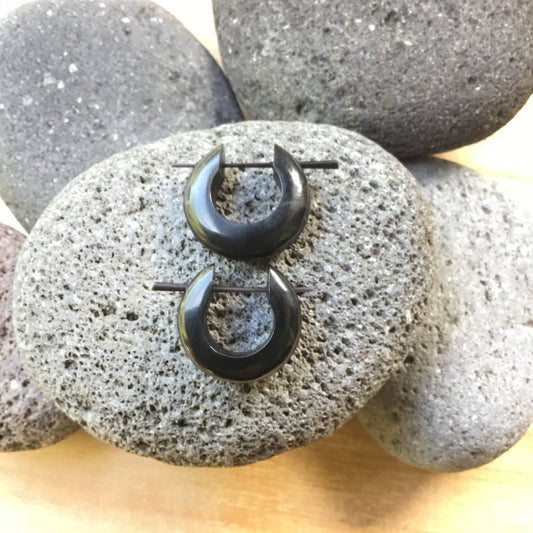 Circle Black Earrings | hoop earrings.