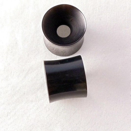 Natural Horn Jewelry | Organic Body Jewelry :|: Tunnel Plugs. 12.5mm | Black Body Jewelry