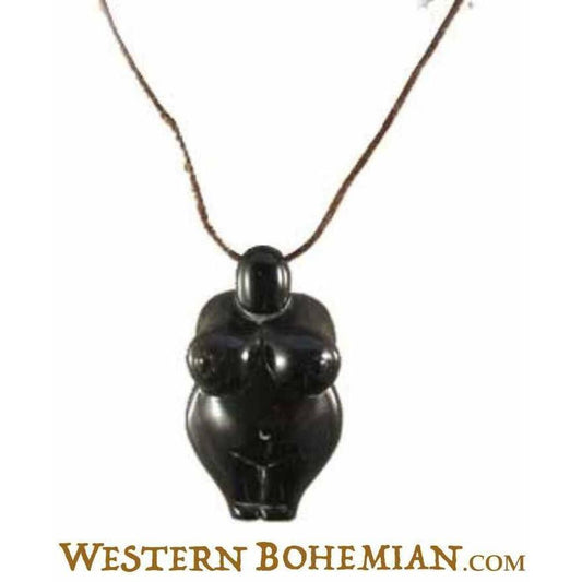 Buffalo horn Tribal Jewelry | Horn Jewelry :|: Earth Goddess. Horn Necklace. Carved Jewelry. | Tribal Jewelry 