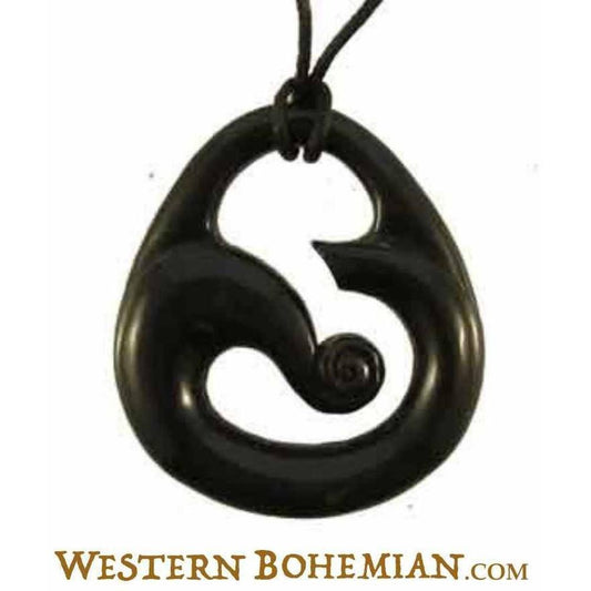 Spiral Tribal Jewelry | Horn Jewelry :|: Wind. Horn Necklace. Carved Jewelry. | Tribal Jewelry 