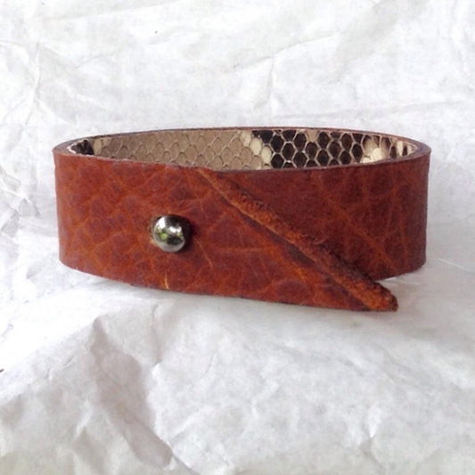 Snakeskin Leather Bracelets | Leather Jewelry :|: Leather Bracelet