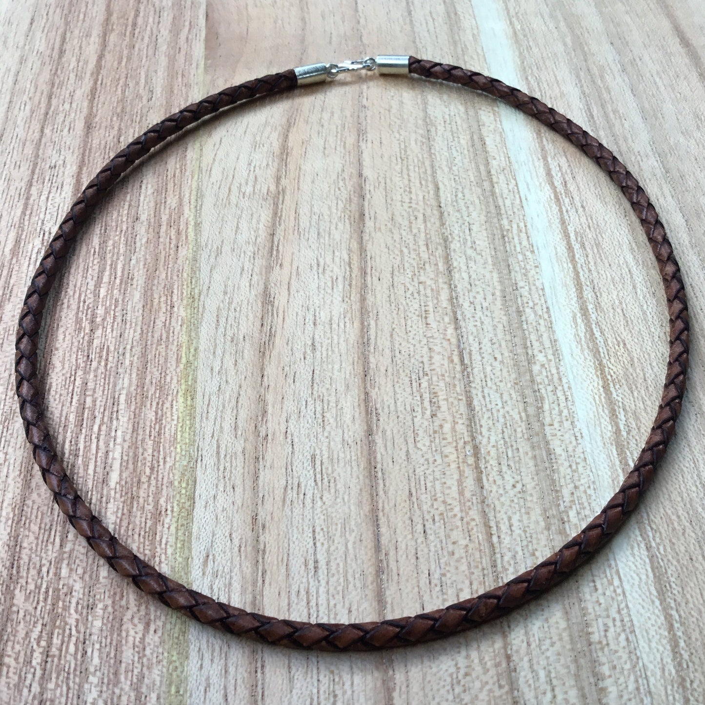 leather necklace, silver.