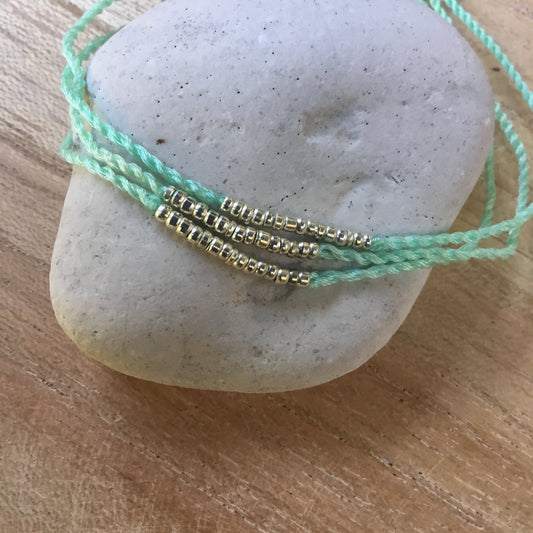 Stackable Bead Bracelet | light blue bracelet.