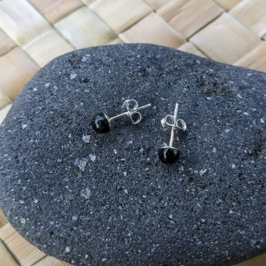 Sterling silver Stick and Stirrup Earrings | Stud Earrings :|: Mens Stud Earrings